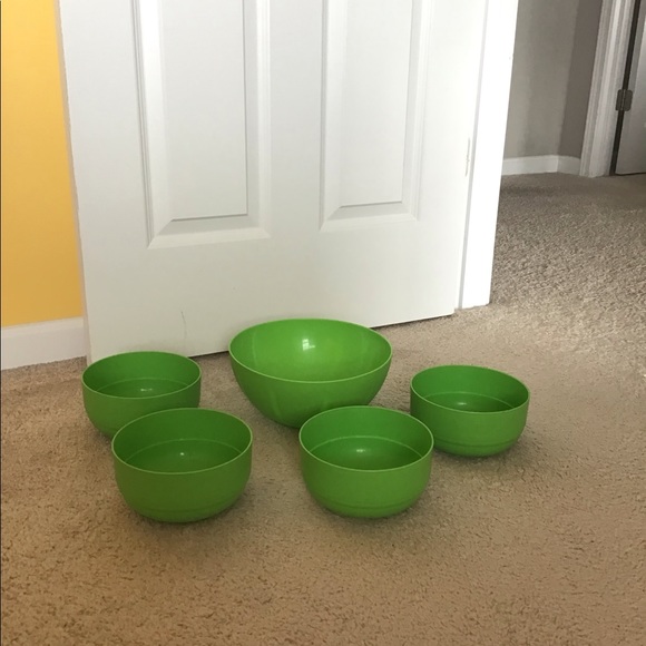 Click green plastic salad bowl set - Picture 2 of 6